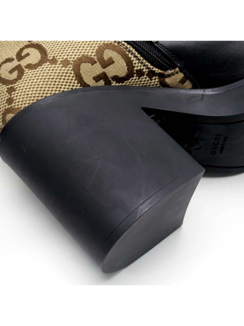 Gucci Double G Ankle Boots 38 GG Canvas Leather - Picture 6 of 11
